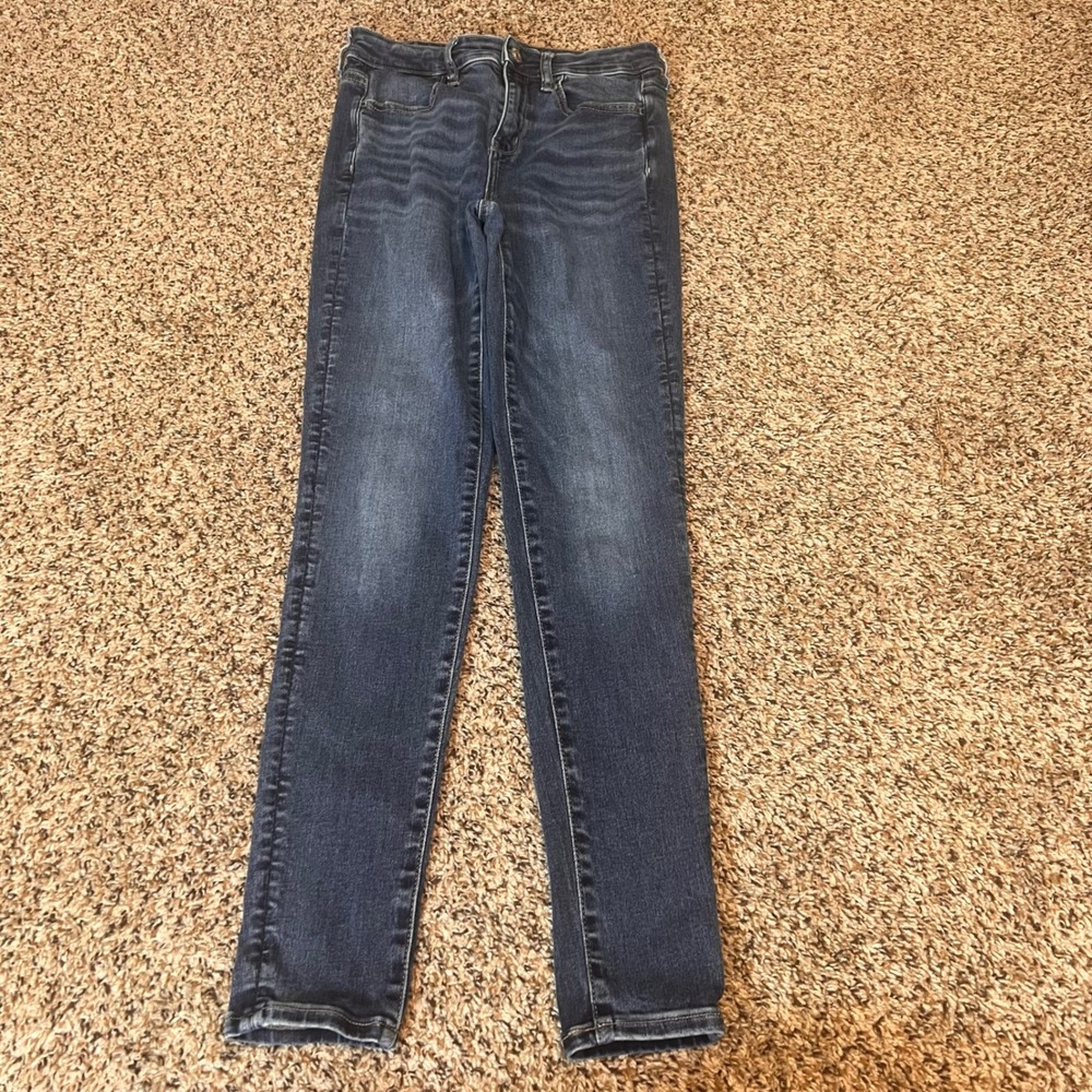 American Eagle Outfitters Women Hi Rise Jegging‎ Next Level Stretch Blue Jean